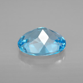 Topázio azul natural 3,50ct, corte oval, VVS-VS