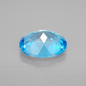 Topázio azul natural 3,09ct, corte oval, VVS-VS