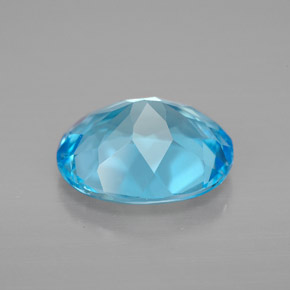Topázio azul natural 4,17ct, corte oval, VVS-VS