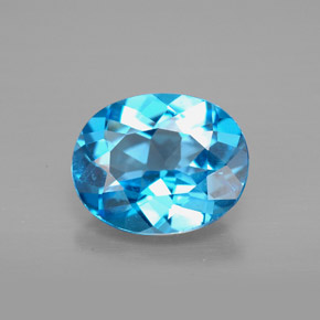 Topázio azul natural 2,88ct, corte oval, VVS-VS