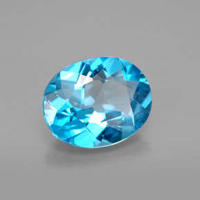Topázio azul natural 2,88ct, corte oval, VVS-VS
