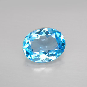 Topázio azul natural 3,01ct, corte oval, VVS