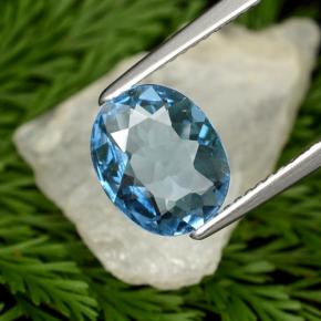 Topázio azul natural 2,09ct, corte oval, VVS