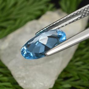 Topázio azul natural 2,09ct, corte oval, VVS