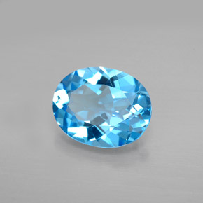 Topázio azul natural 2,91ct, corte oval, VVS