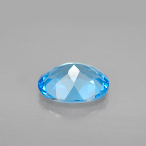 Topázio azul natural 2,91ct, corte oval, VVS