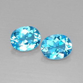 Pedras preciosas de topázio azul natural de  ct, corte oval, VVS-VS