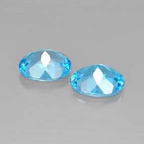 Pedras preciosas de topázio azul natural de  ct, corte oval, VVS-VS