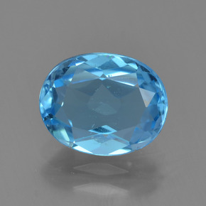 Topázio azul natural 2,26ct, corte oval, VS