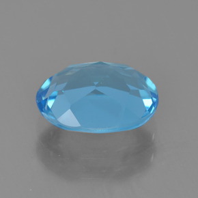 Topázio azul natural 2,26ct, corte oval, VS