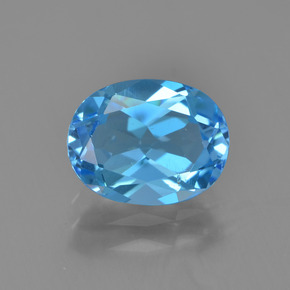 Topázio azul natural 2,31ct, corte oval, VS