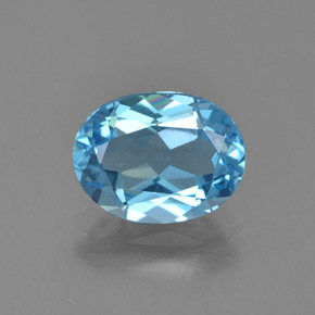 Topázio azul natural 1,99ct, corte oval, VVS