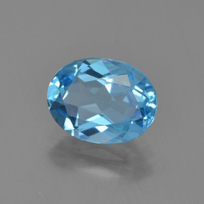 Topázio azul natural 1,99ct, corte oval, VVS
