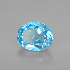 Topázio azul natural 2,51ct, corte oval, VVS