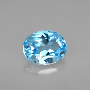Topázio azul natural 2,17ct, corte oval, VVS