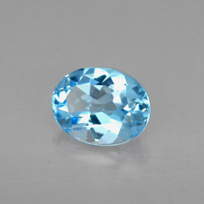 Topázio azul natural 2,17ct, corte oval, VVS
