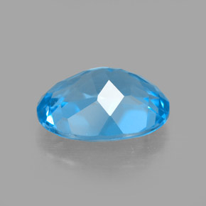 Topázio azul natural 3,14ct, corte oval, VS