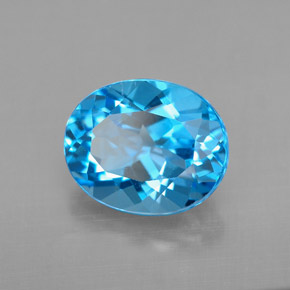 Topázio azul natural 3,51ct, corte oval, VVS-VS