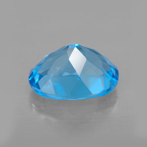 Topázio azul natural 3,51ct, corte oval, VVS-VS