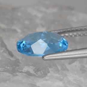 Topázio azul natural 2,89ct, corte oval, VVS