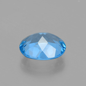 Topázio azul natural 2,98ct, corte oval, VVS