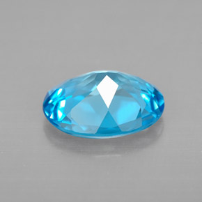 Topázio azul natural 3,38ct, corte oval, VVS