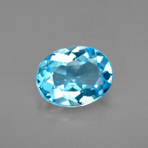 Topázio azul natural 2,79ct, corte oval, VVS