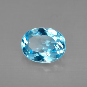 Topázio azul natural 2,79ct, corte oval, VVS