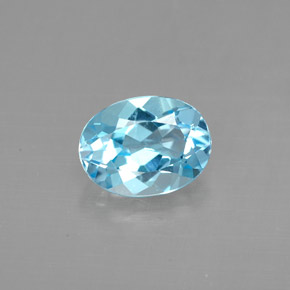 Topázio azul natural 1,43ct, corte oval, VVS