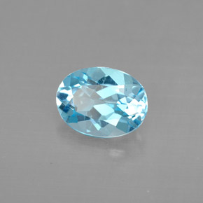 Topázio azul natural 1,43ct, corte oval, VVS