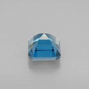 Topázio azul natural 1,62ct, corte esmeralda, VVS-VS