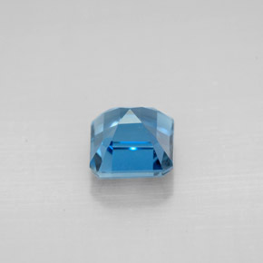 Topázio azul natural 1,49ct, corte esmeralda, VVS-VS