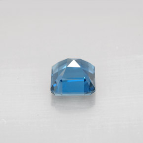 Topázio azul natural 1,52ct, corte esmeralda, VVS-VS