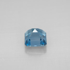 Topázio azul natural 1,52ct, corte esmeralda, VVS-VS