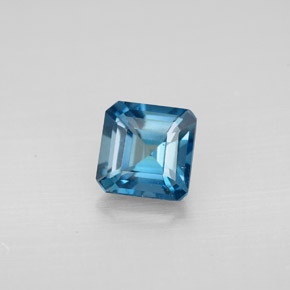 Topázio azul natural 1,43ct, corte esmeralda, VVS-VS