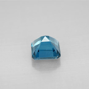 Topázio azul natural 1,48ct, corte esmeralda, VVS-VS