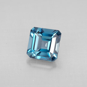 Topázio azul natural 1,31ct, corte esmeralda, VVS-VS