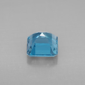 Topázio azul natural 1,36ct, corte esmeralda, VVS-VS