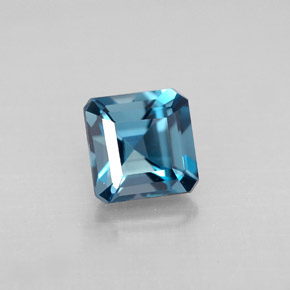 Topázio azul natural 1,50ct, corte esmeralda, VVS-VS