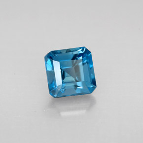 Topázio azul natural 1,61ct, corte esmeralda, VVS-VS