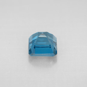 Topázio azul natural 1,64ct, corte esmeralda, VVS-VS