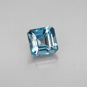 Topázio azul natural 1,61ct, corte esmeralda, VVS-VS