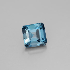 Topázio azul natural 1,50ct, corte esmeralda, VVS-VS