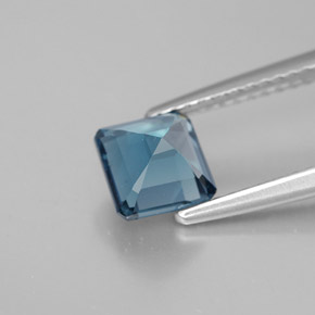 Topázio azul natural 1,50ct, corte esmeralda, VVS-VS