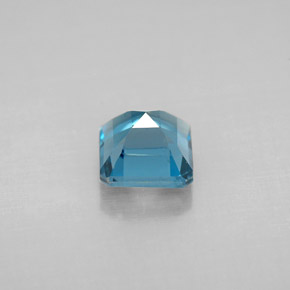 Topázio azul natural 1,57ct, corte esmeralda, VS