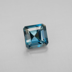 Topázio azul natural 1,46ct, corte esmeralda, VVS-VS