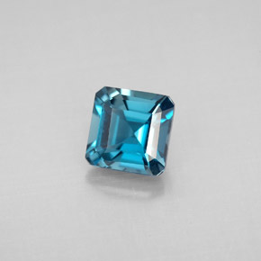 Topázio azul natural 1,46ct, corte esmeralda, VVS-VS