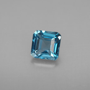 Topázio azul natural 1,42ct, corte esmeralda, VVS-VS
