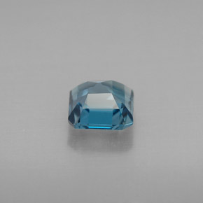 Topázio azul natural 1,42ct, corte esmeralda, VVS-VS