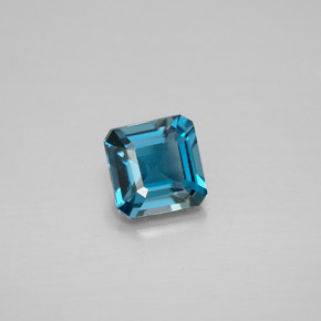 Topázio azul natural 1,30ct, corte esmeralda, VVS-VS
